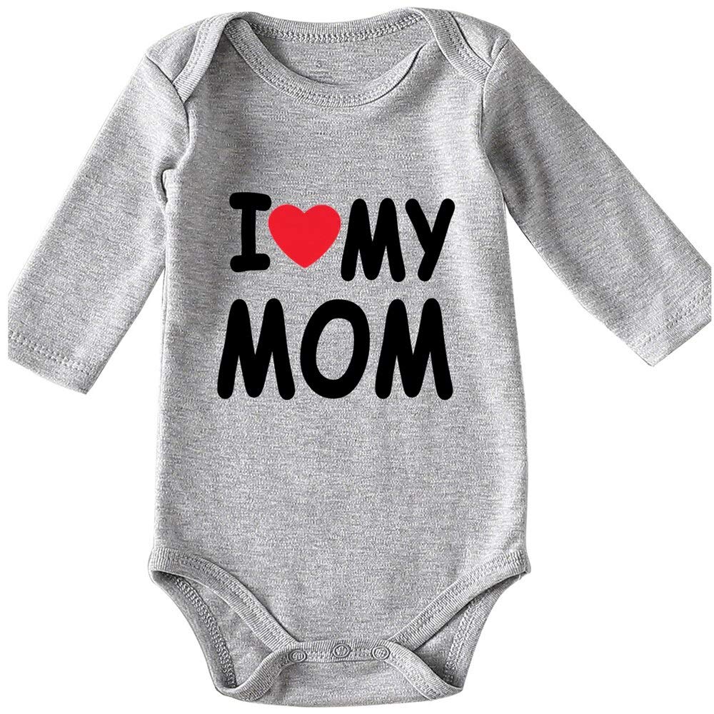 Funny Unisex Baby Bodysuits for Boys & Girls - Cute 'I Love My Mom' Outfits for Infants & Toddlers | Perfect for Family Photos, Playdates & Special Occasions