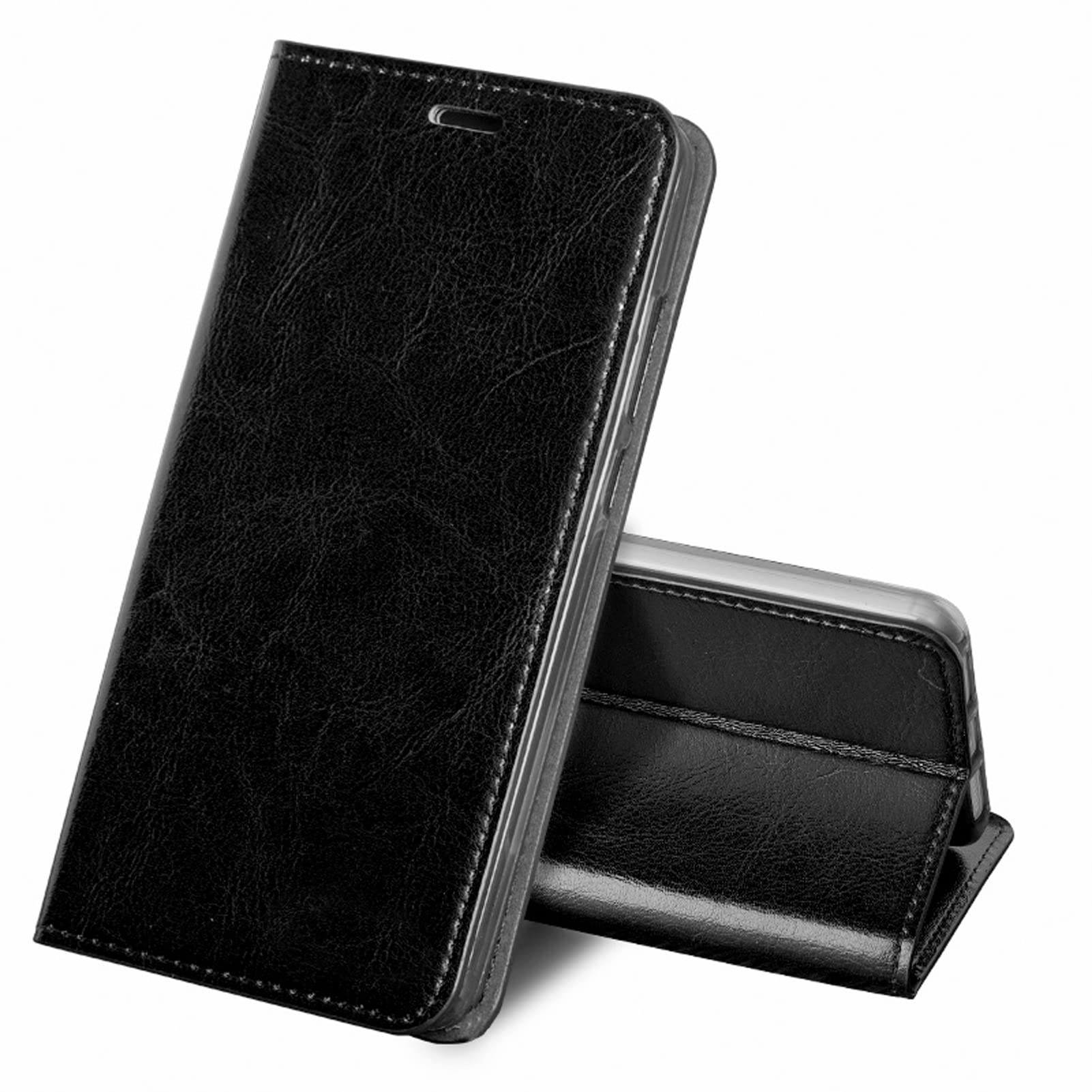 Premium Leather Wallet Case for Samsung Galaxy S22/S22 Plus/S22 Ultra 5G - Flip Folio Cover with Credit Card Holder, Shockproof Protection for Men & Women (Black, Fits S22 Ultra 6.8