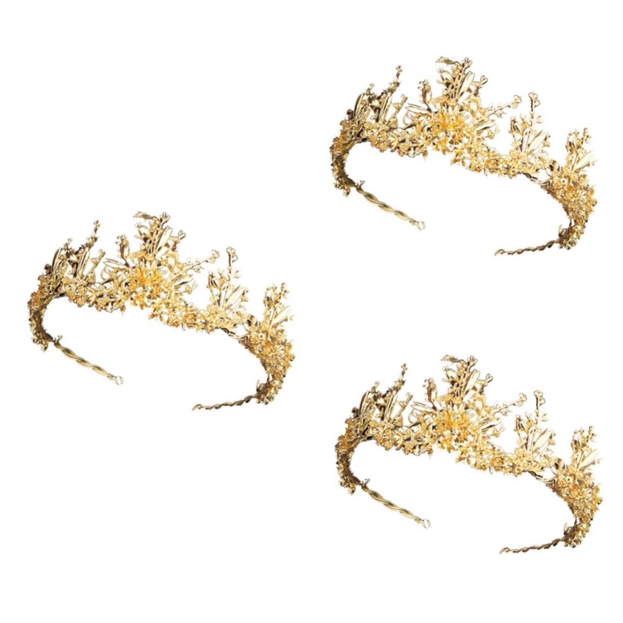 Vintage Rhinestone Crystal Crown Tiara Set - 2 Pcs Baroque Bridal Headpiece with Comb, Golden Jewelry Headband for Wedding, Cosplay & Special Occasions | Perfect for Brides, Pageants, Costume Parties and Photo Shoots