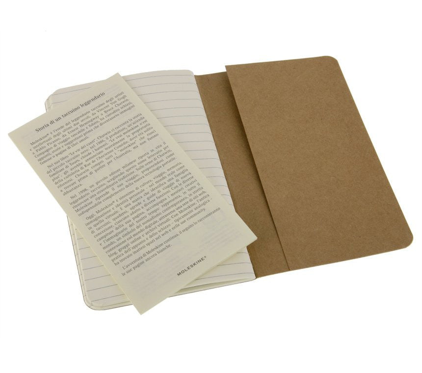 Premium Moleskine Ruled Cahier Journal Set - 3 Pack with Durable Cardboard Cover for Note Taking, Sketching & Daily Planning | Perfect for Students, Artists & Professionals