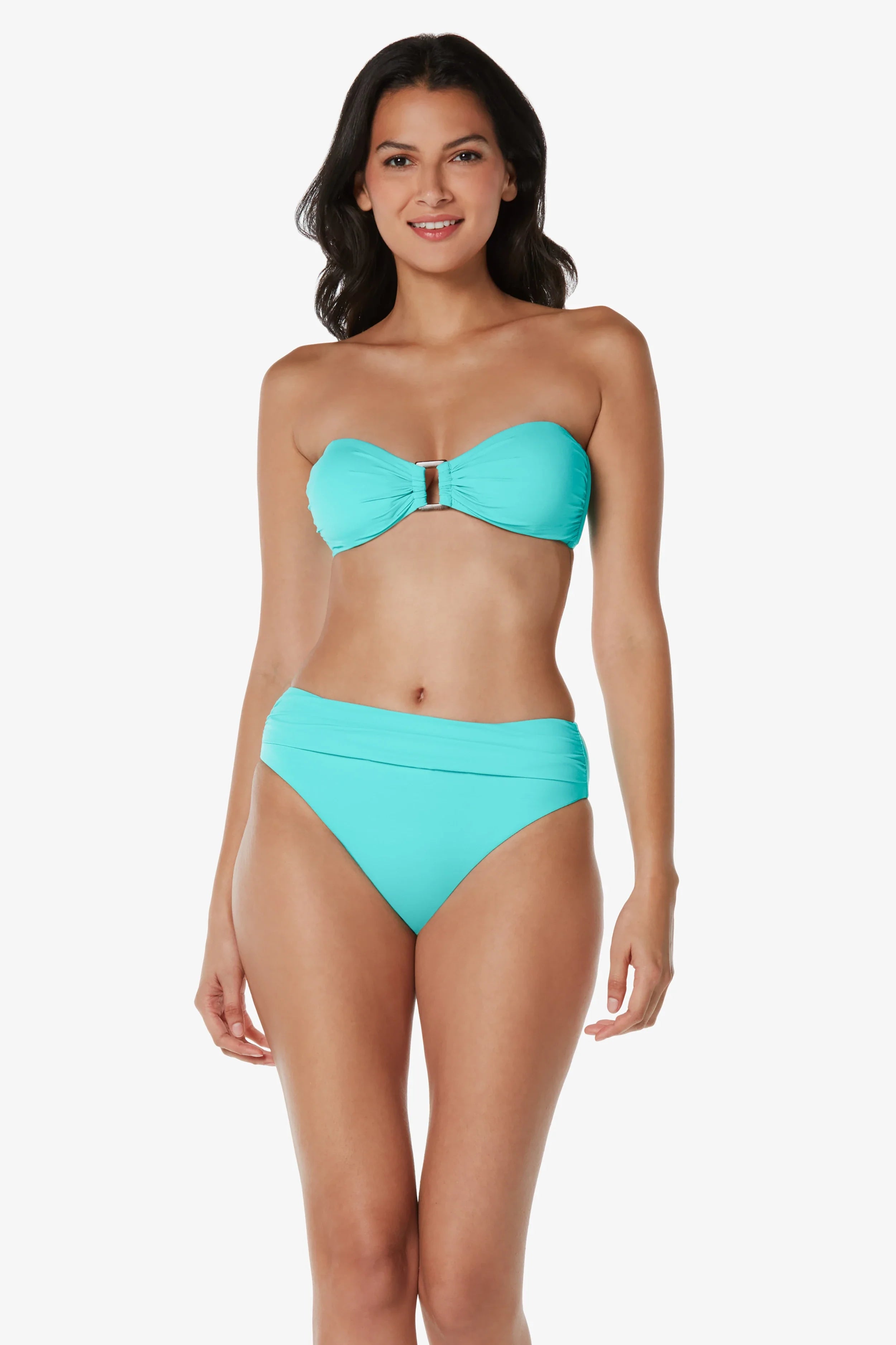 Shirred Bottom Textured Seafoam Aqua Dress - Perfect for Beach Vacations, Summer Parties & Boho Style Outfits