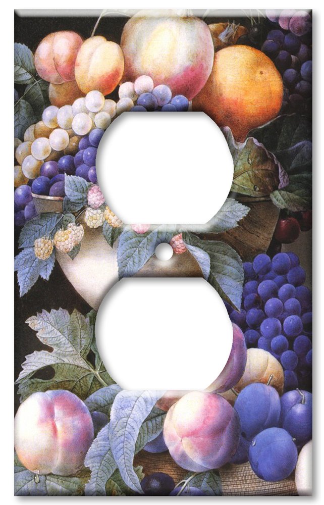 Redoute Art Plates - Decorative Grapes in a Vase Switch Plate Cover | Elegant Outlet Cover for Home & Office Decor | Perfect for Living Room, Bedroom, Kitchen