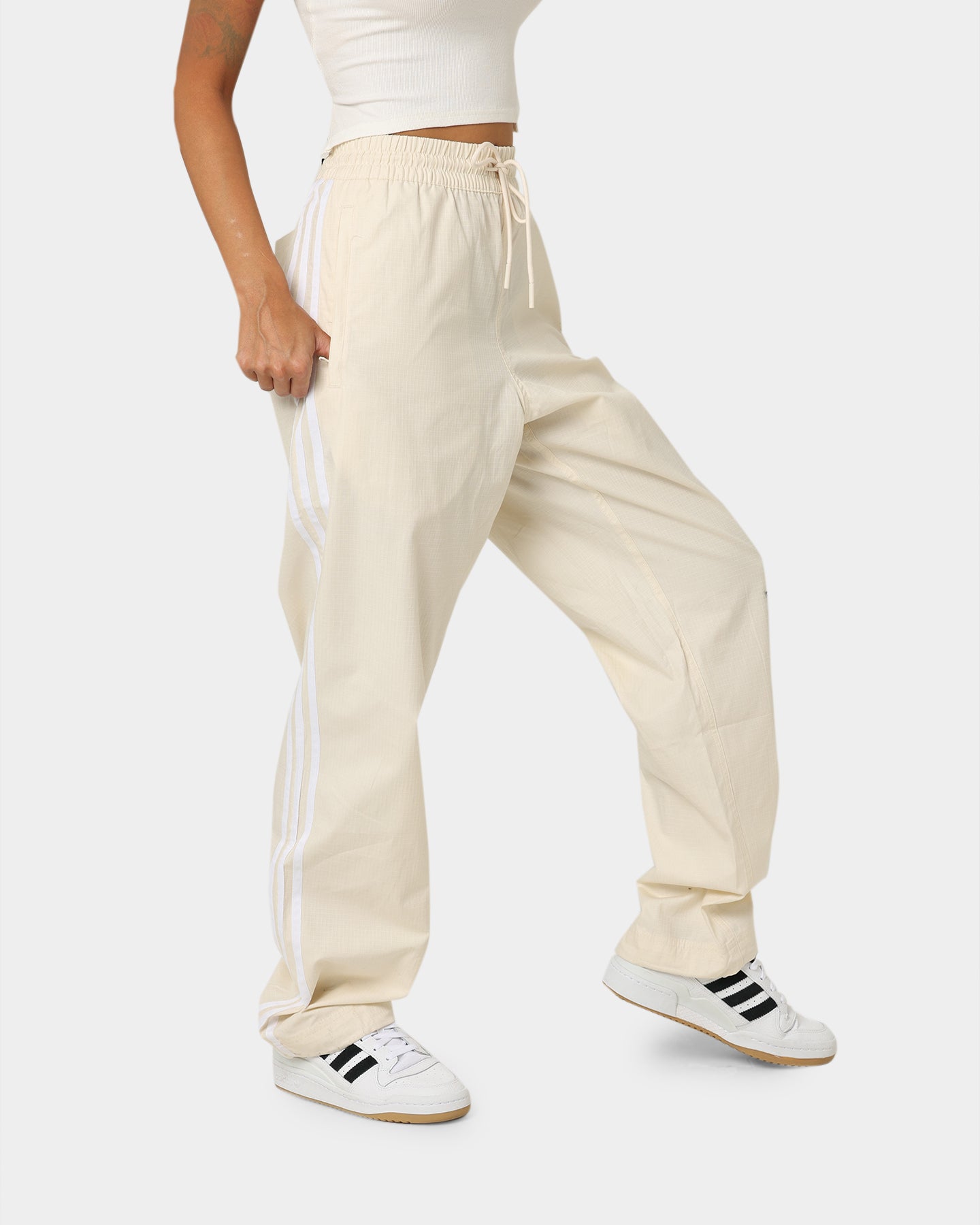 Adidas Originals Relaxed Fit Work Pants for Men - Wonder White | Comfortable Casual Office Wear & Street Style Fashion