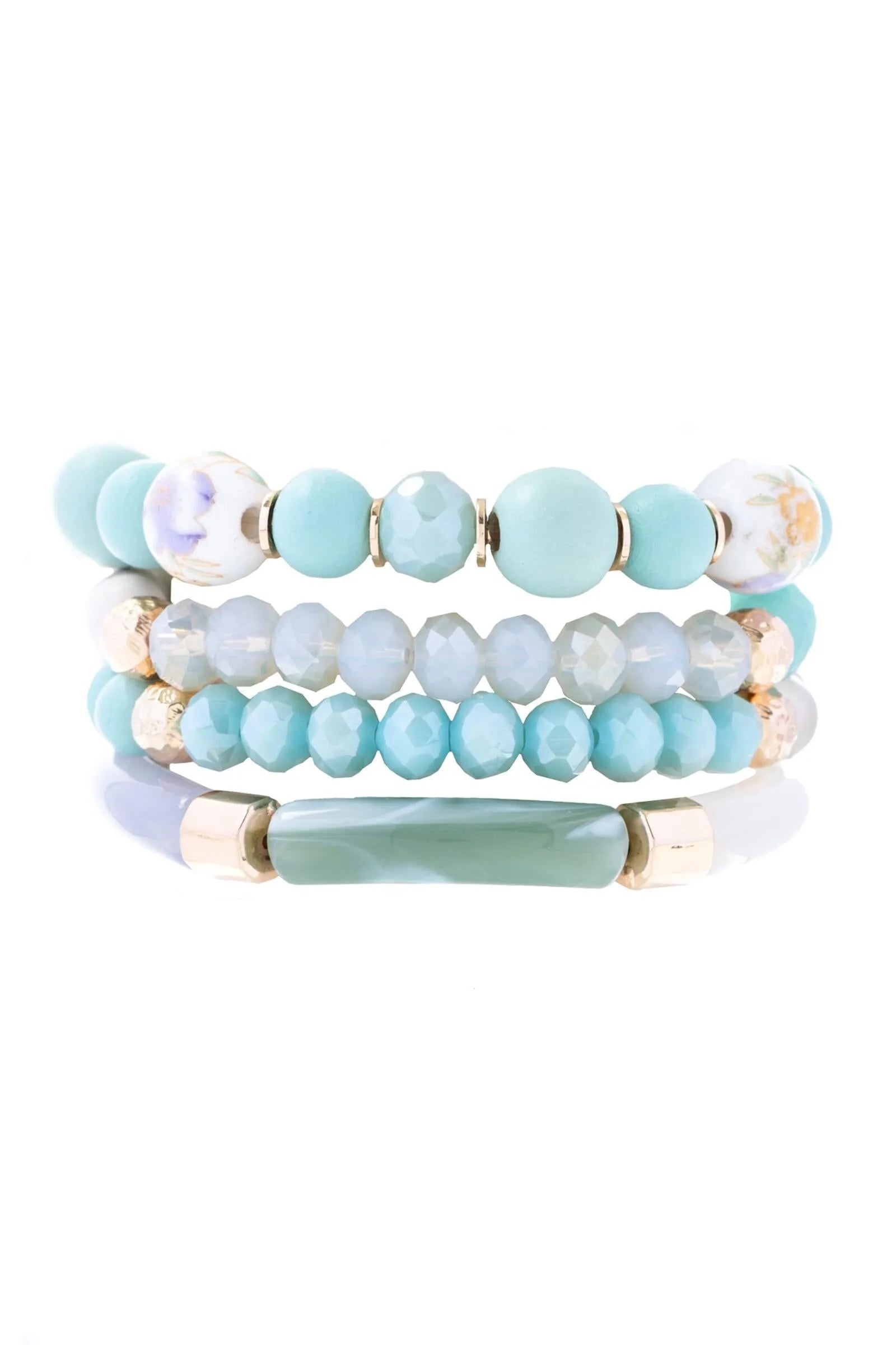 Beaded Wood Chain Link Bracelet Set for Women - Natural Wooden Bead Bracelets with Adjustable Chain - Boho Chic Jewelry for Casual Wear, Parties & Gifts
