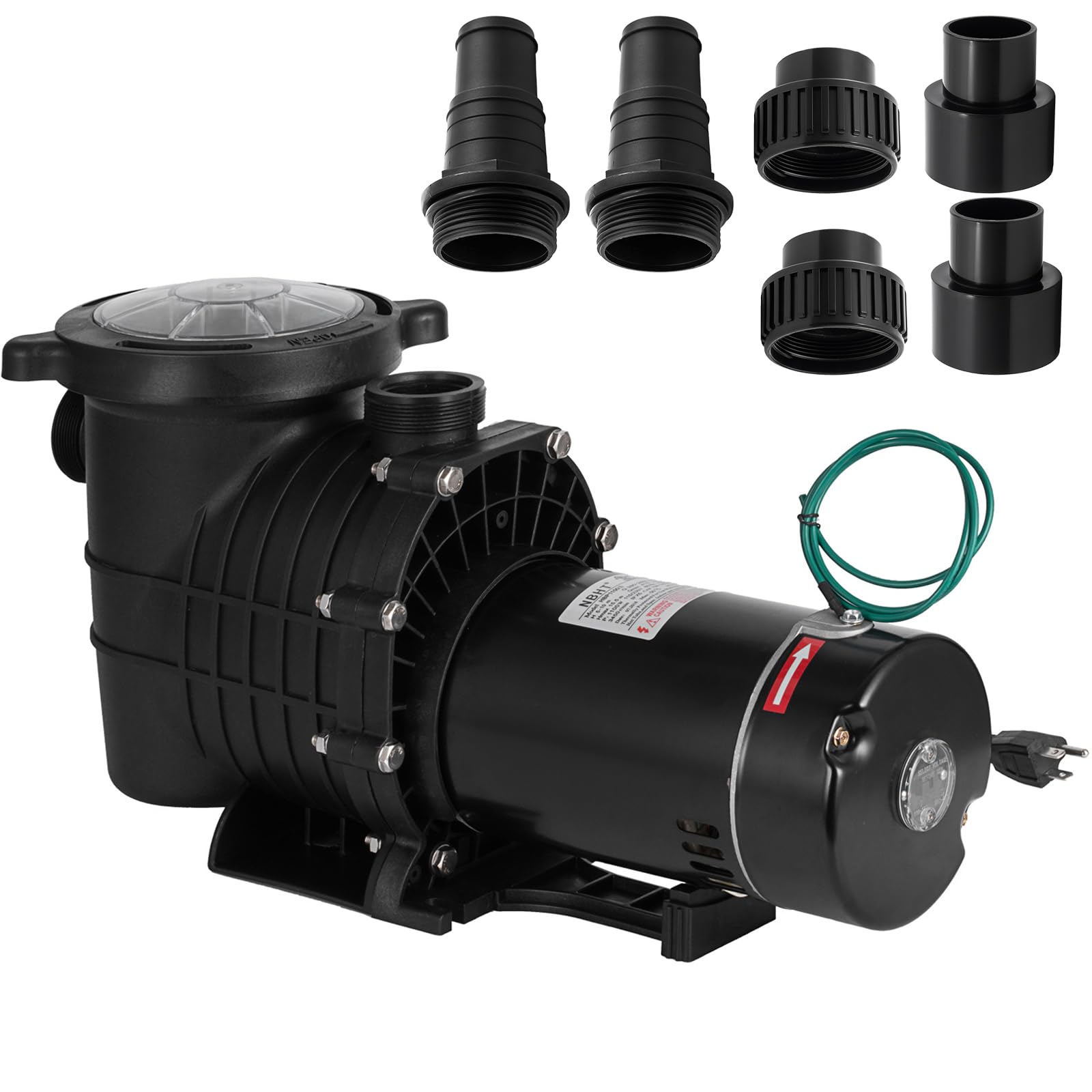 1.5HP Swimming Pool Pump 110V/220V - 6500 GPH Single Speed Pool Pump (1100W) for Inground & Above Ground Pools, Spas, Hot Tubs | Durable Water Circulation System for Backyard, Garden & Fountain Use