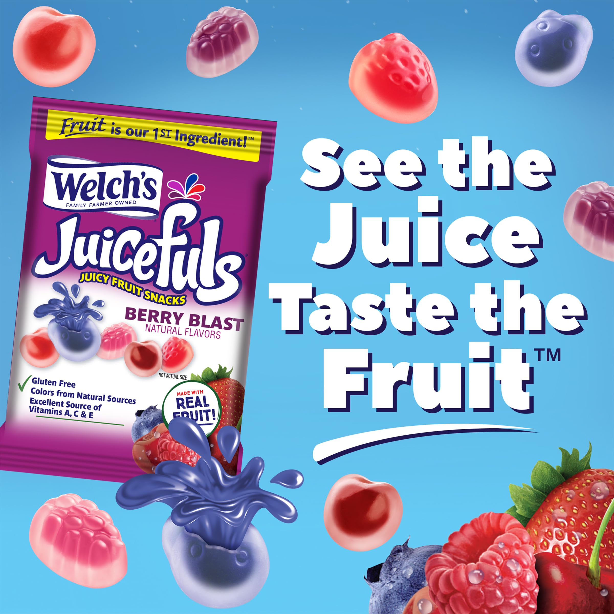 Welch's Fruit Snacks, Berry Blast & Island Splash - Bulk Pack (14 Pack) for School Lunches & Snacks