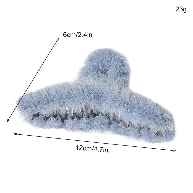 GT Gloptook 6 PCS Faux Fur Hair Claw Clips - Winter Fuzzy Hair Clips for Women & Girls, Large Hair Claws for Thick or Thin Hair, Leopard Print Hair Accessories (Perfect for Parties, Holidays & Everyday Styling)