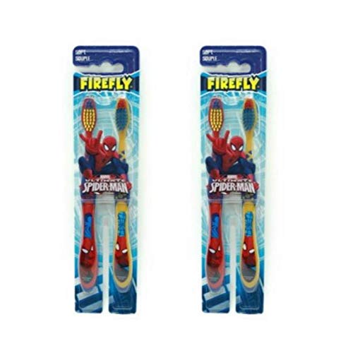 Premium Kids Toothbrush Set - Soft Bristle Manual Toothbrushes for Girls & Boys Featuring Marvel Spiderman Design (4-Pack) - Fun Brushing Time for Children's Oral Care at Home or Travel