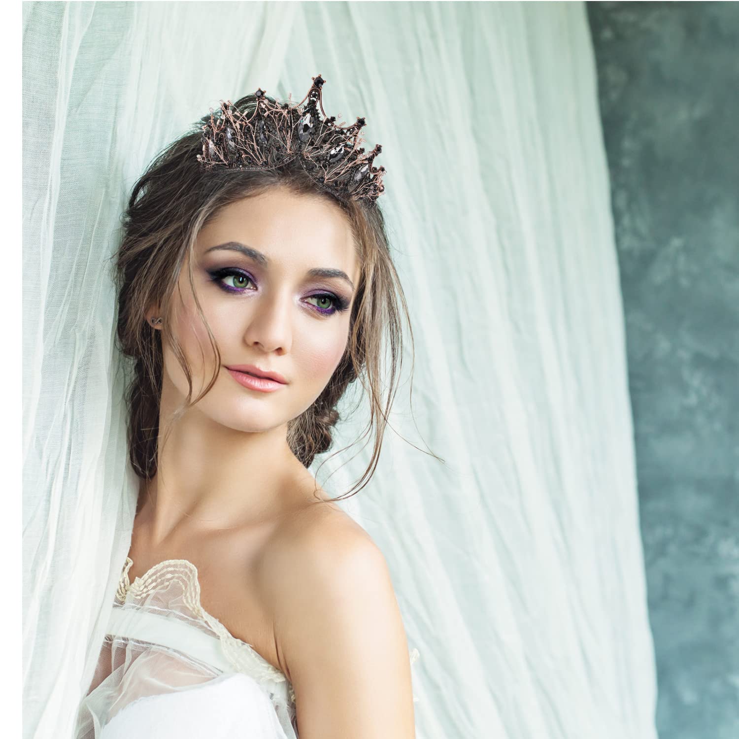 Elegant Birthday Tiaras & Queen Crowns for Women - Black Birthday Girl Sash & Crown Set - Perfect for Birthday Parties, Bachelorette Celebrations & Special Occasions
