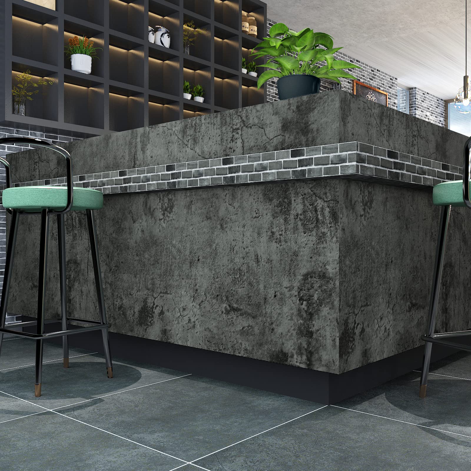 VaryPaper Large Industrial Style Concrete Wallpaper - 32''x118'' Thick Peel and Stick Contact Paper, Waterproof Self-Adhesive Grey Cement Wallpaper Roll for Countertops, Bathroom, Bedroom & Kitchen - Perfect for Modern Home Decor, Office Accent Walls & DIY Furniture Makeovers