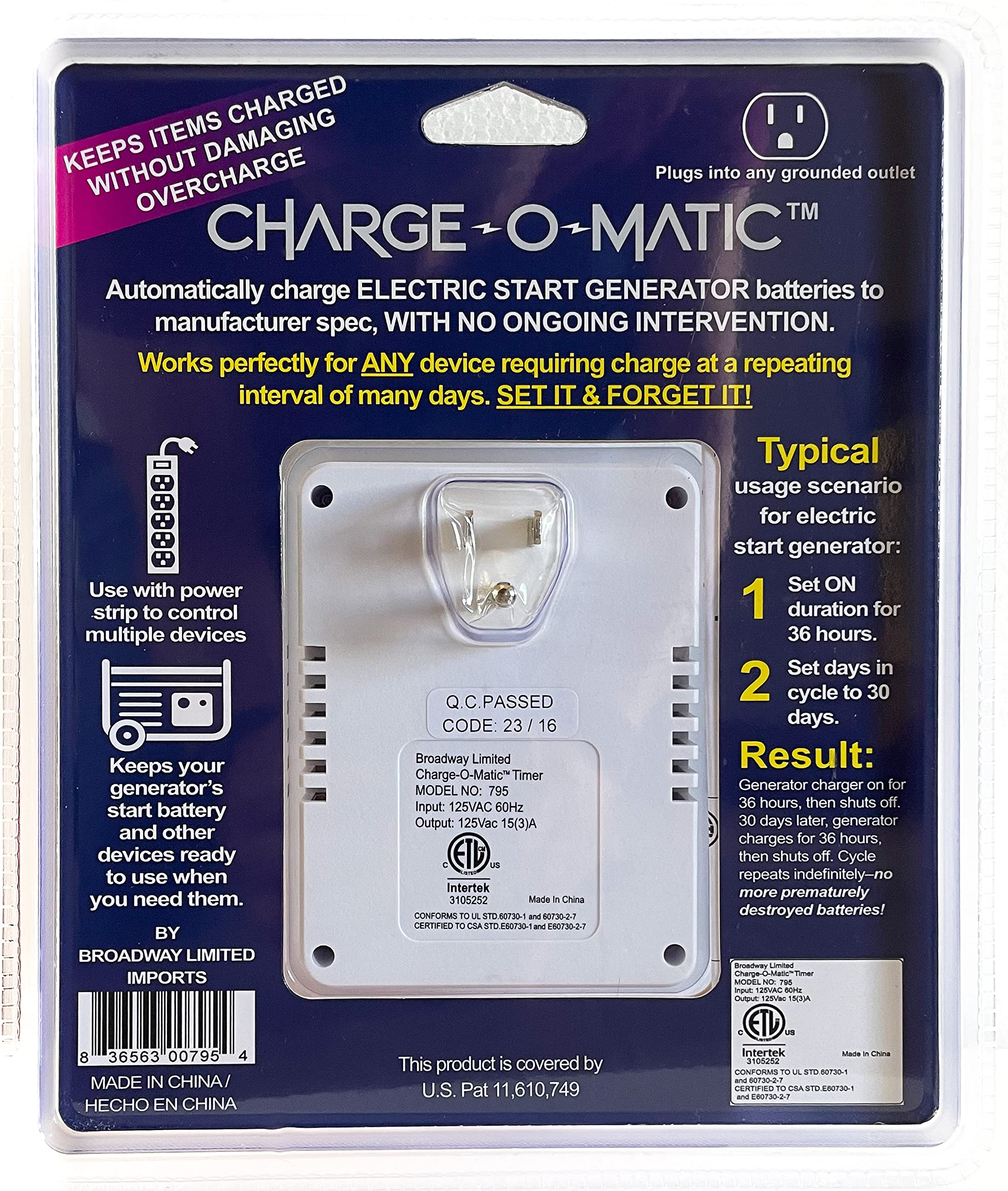 Smart Charging Timer - Charge-O-Matic | Auto Power On/Off for 99 Hours/99 Days | ETL Certified | Perfect for Phones, Laptops & Electric Vehicles | Save Energy & Extend Battery Life