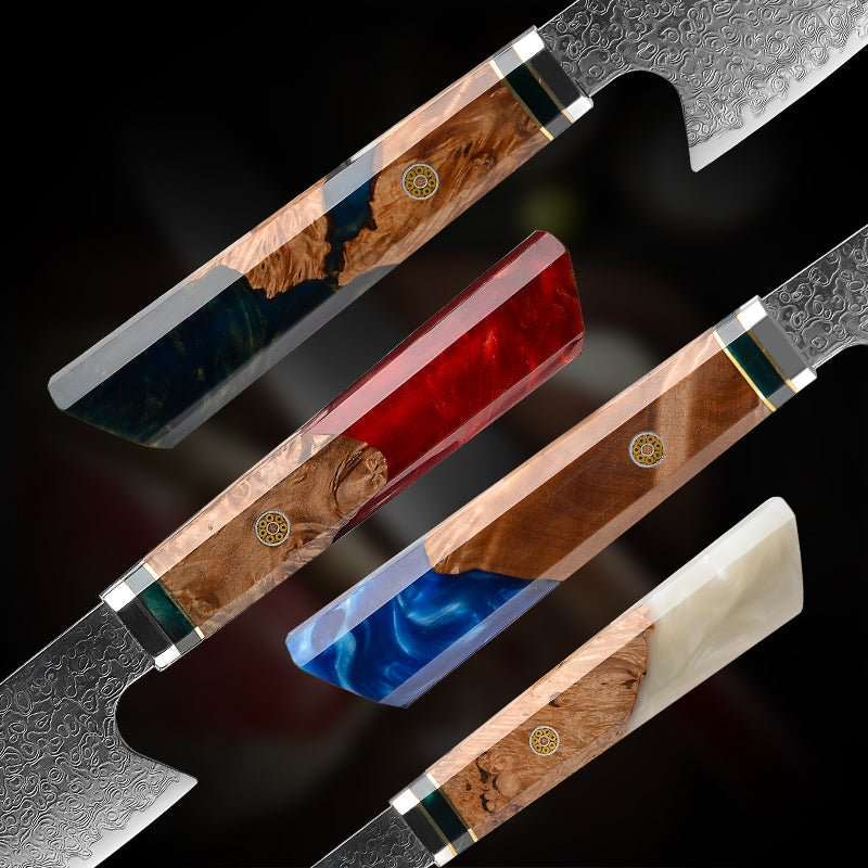 Premium Japanese VG10 Damascus 8-Inch Chef Knife with Exotic Olive Wood Handle & Leather Sheath – Perfect for Professional Chefs, Home Cooking, and Gourmet Food Preparation