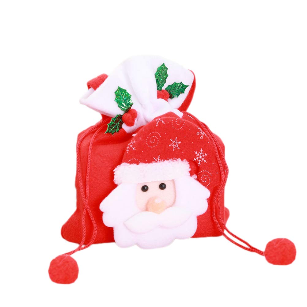 Christmas Candy Bag - Elk Design Candy Pouch for Holiday Gifts & Parties