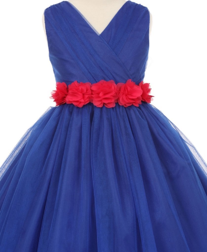 Sparkling Crystal Tulle V-Neck Flower Girl Dress for Toddlers - Perfect for Weddings, Parties & Special Occasions