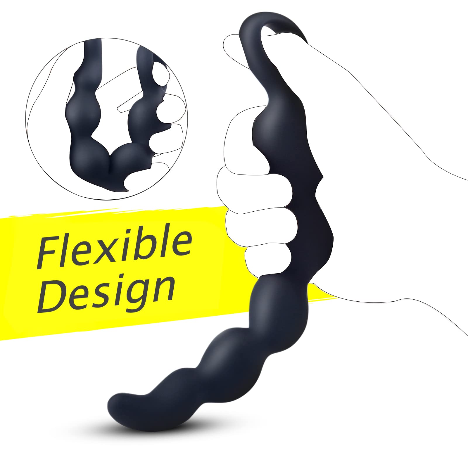 Premium Silicone Anal Beads & Prostate Massager - Dual Stimulation Dildo for Men & Women, G-Spot & P-spot Pleasure, Couples Adult Toys | Perfect for Solo Play, Partner Exploration & Anal Training