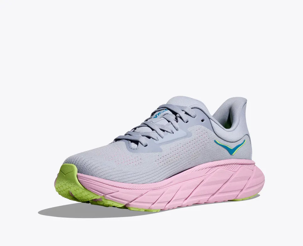 HOKA Women's Arahi 7 Wide Running Shoes - Gull/Pink Twilight | Stability & Cushion for Road Running, Jogging, Walking