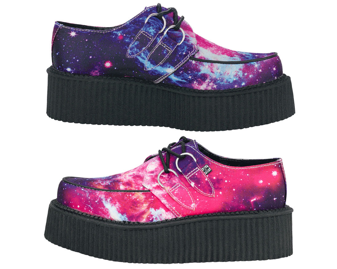T.U.K GALAXY VIVA MONDO CRPR Platform Boots - Punk Rock Ankle Boots for Women - Vegan Leather Chunky Heel Shoes - Perfect for Concerts, Festivals & Alternative Fashion