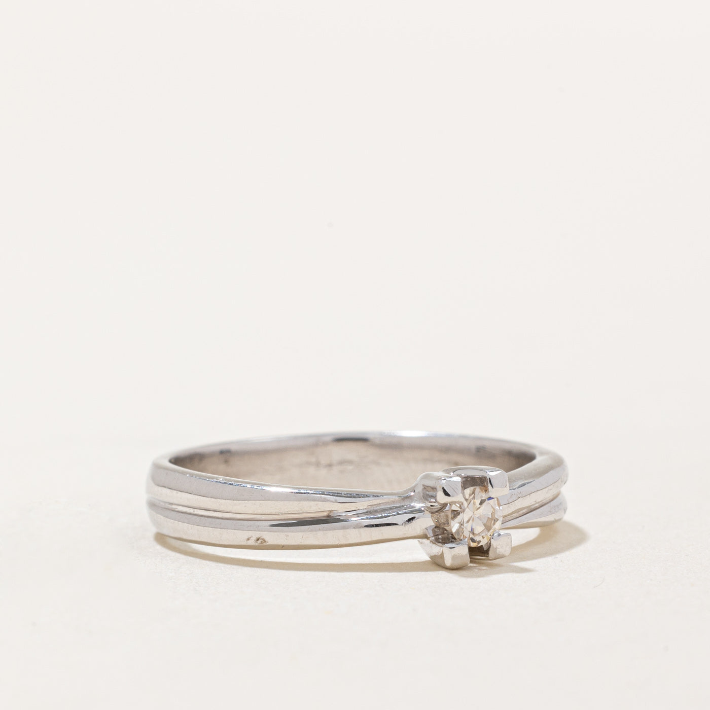 Vintage Swiss Cut Diamond Ring - 0.09 Carat Solitaire Engagement Band - Size 8 - Perfect for Wedding, Anniversary & Special Occasion Gifts