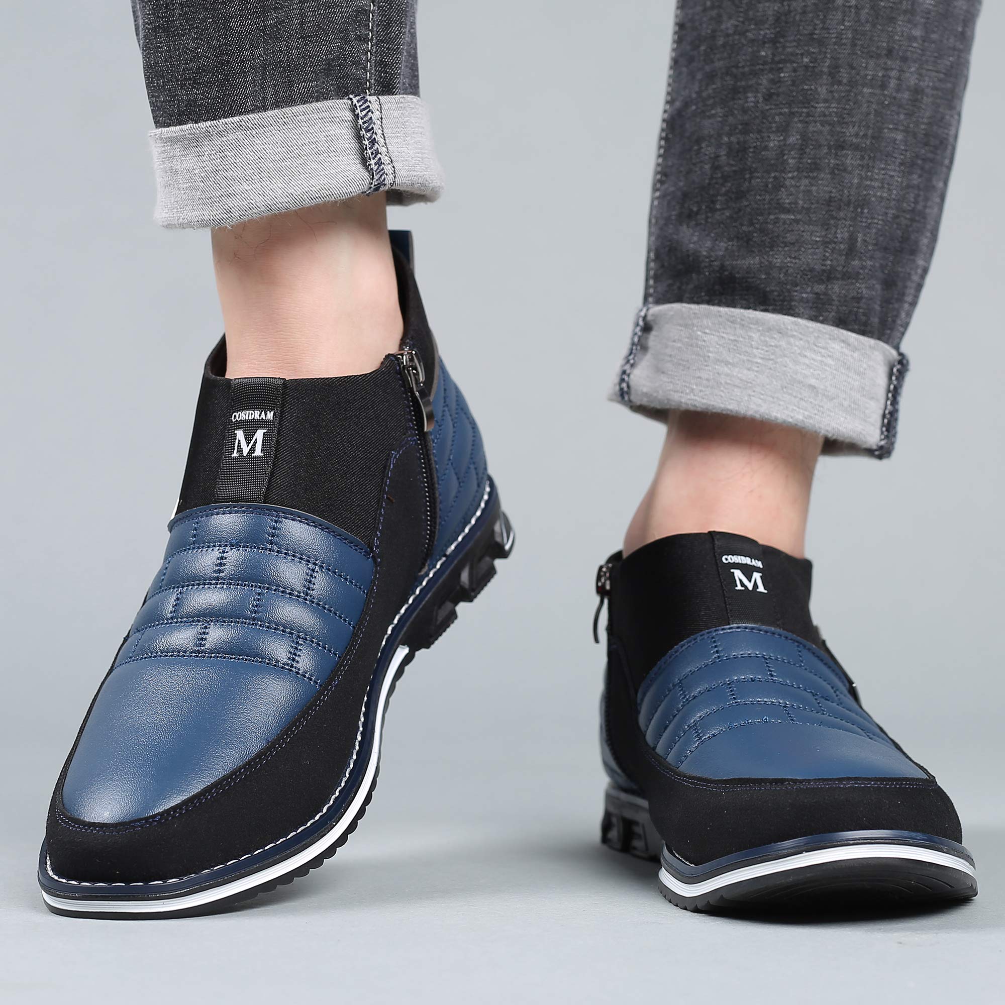 COSIDRAM Men's High-Top Casual Loafers - Comfortable Walking Sneakers & Boots for Men - Perfect for Daily Wear, Work, and Outdoor Activities