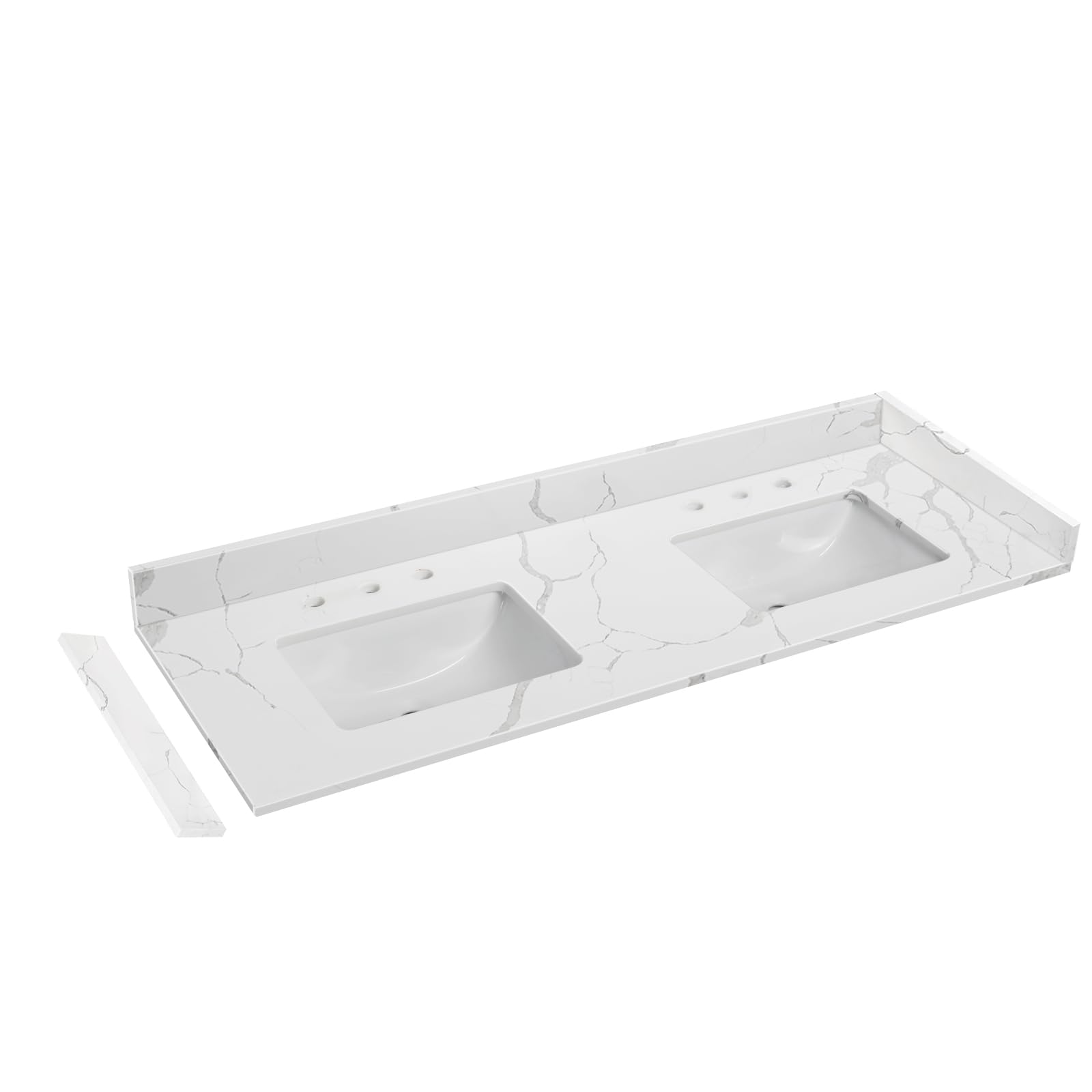 Calacatta Quartz Vanity Top with Double Sink for Bathroom
