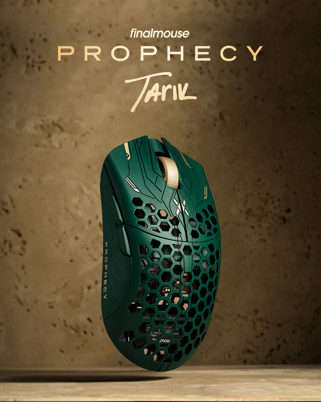 Finalmouse ULX Prophecy Wireless Gaming Mouse - Ultra Lightweight 55g, Honeycomb Shell, 4000Hz Polling Rate - Perfect for FPS, MOBA & Esports Gaming (Medium Size)