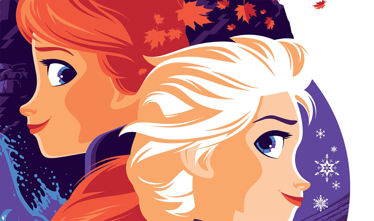 Frozen 2 Screenprinted Poster - Disney Movie Wall Art Decor for Kids Bedroom, Living Room & Nursery
