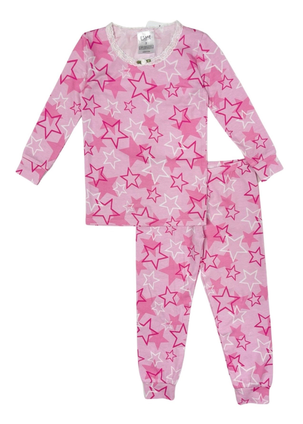 Pink Star Long Sleeve Set for Women - Soft & Comfortable Loungewear - Perfect for Yoga, Home Relaxing, and Casual Outfits