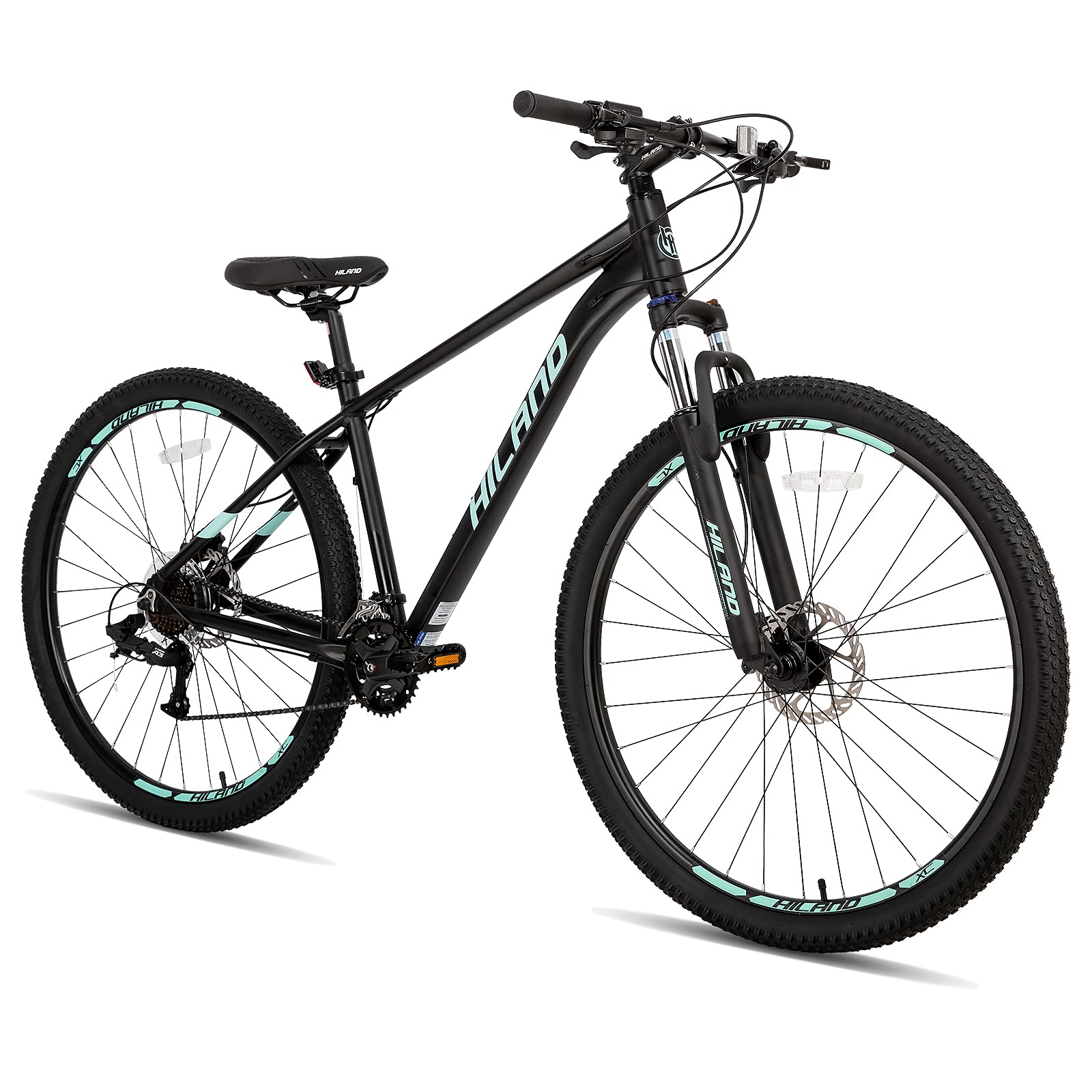 Hiland 29 Inch Men's Mountain Bike - 17/19 Inch Frame, Hydraulic Disc Brakes, Lock-Out Suspension Fork, 16-Speed Trail Bicycle for Adult Men | Perfect for Off-Road Adventures, Commuting & Fitness Riding