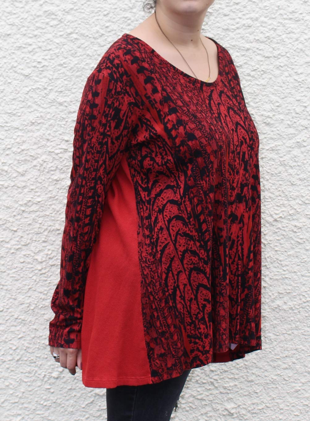 Women's Foxtail Waffle Back Relaxed Fit A-Line Cotton Tunic Top - Casual Loungewear & Everyday Comfort for Spring/Summer Outfits