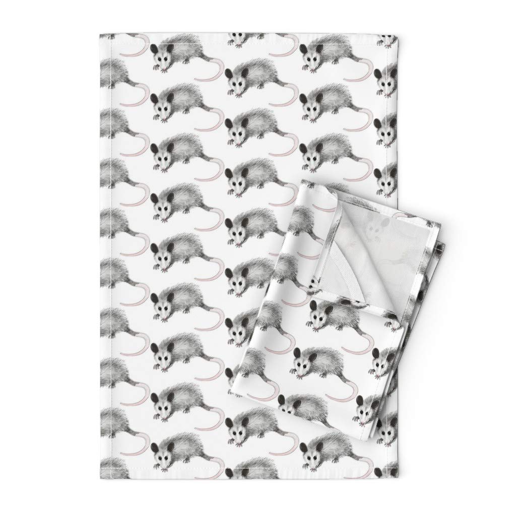 Rodent Print Tea Towel - Linen Cotton Canvas Kitchen Towel by Spoonflower | Decorative & Absorbent for Dishes, Drying Hands & Kitchen Decor