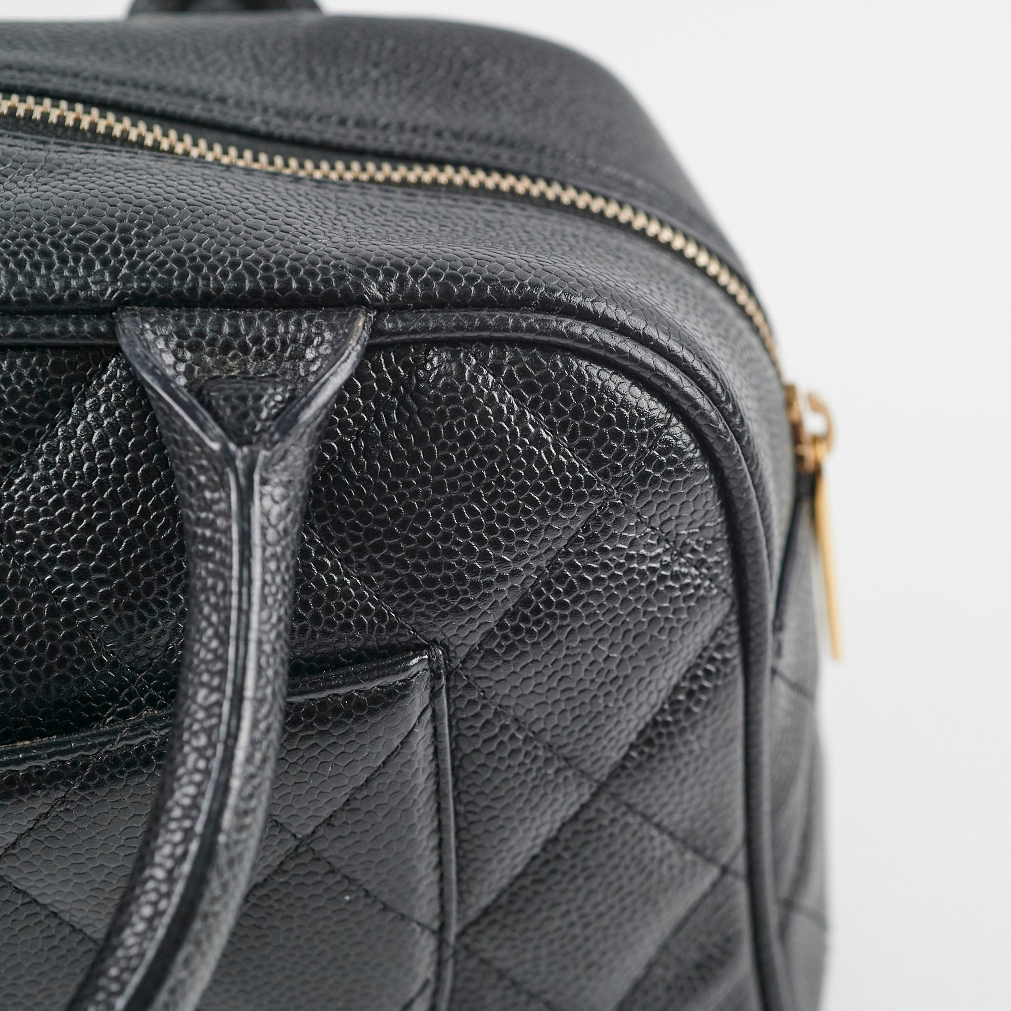 Chanel Bowling Bag in Caviar Leather - Black Luxury Handbag for Women | Perfect for Work, Travel & Everyday Use