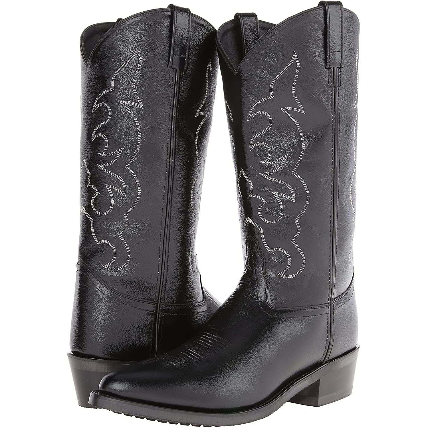 Men's Cowboy Boots - Old West Western Boots with Stitched Detail & Cushioned Round Toe for Comfort | Perfect for Rodeo, Country Dancing & Western Fashion
