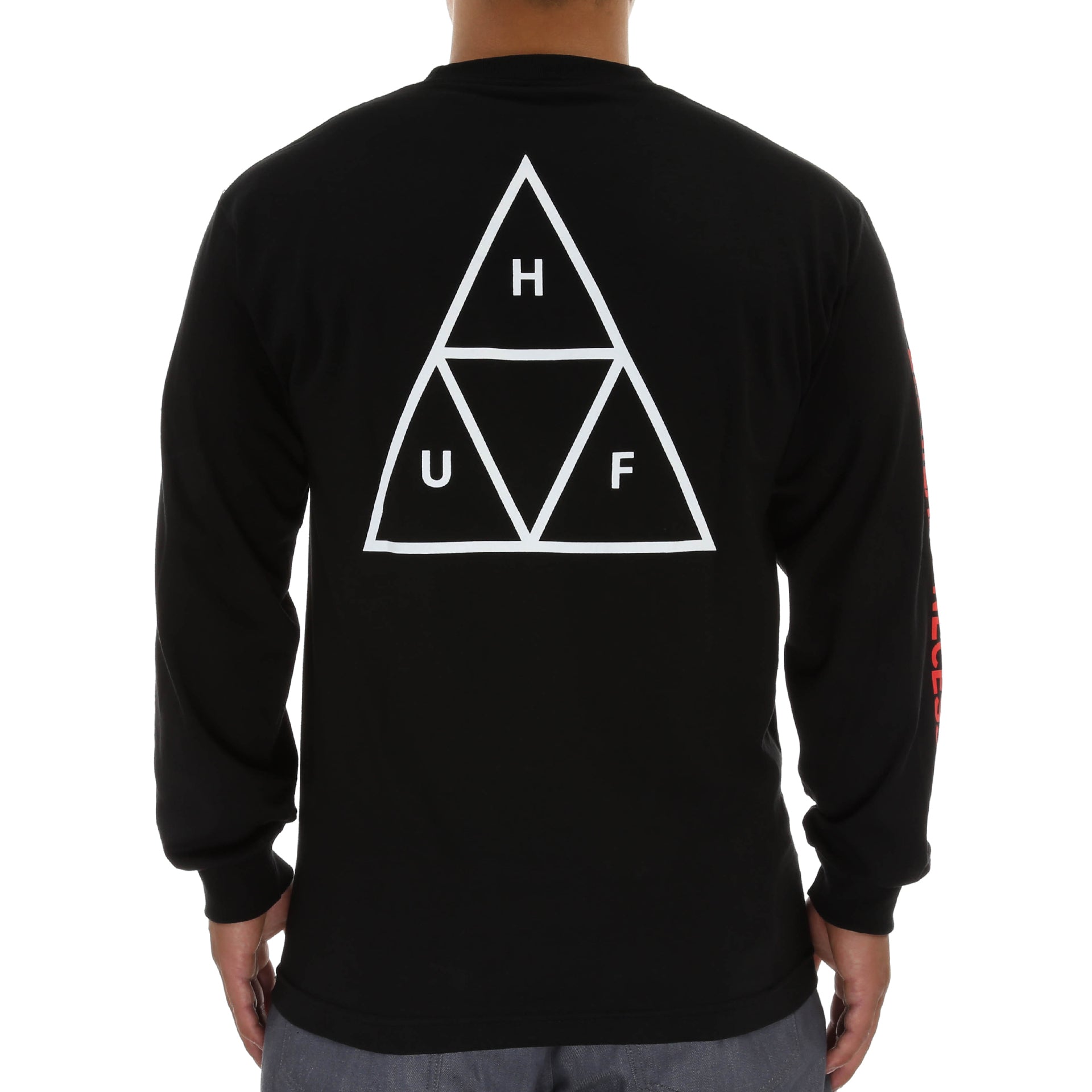 Huf Multi Triple Triangle Long Sleeve T-Shirt for Men - Black | Streetwear Fashion, Skate Style, Casual Wear for Everyday Comfort