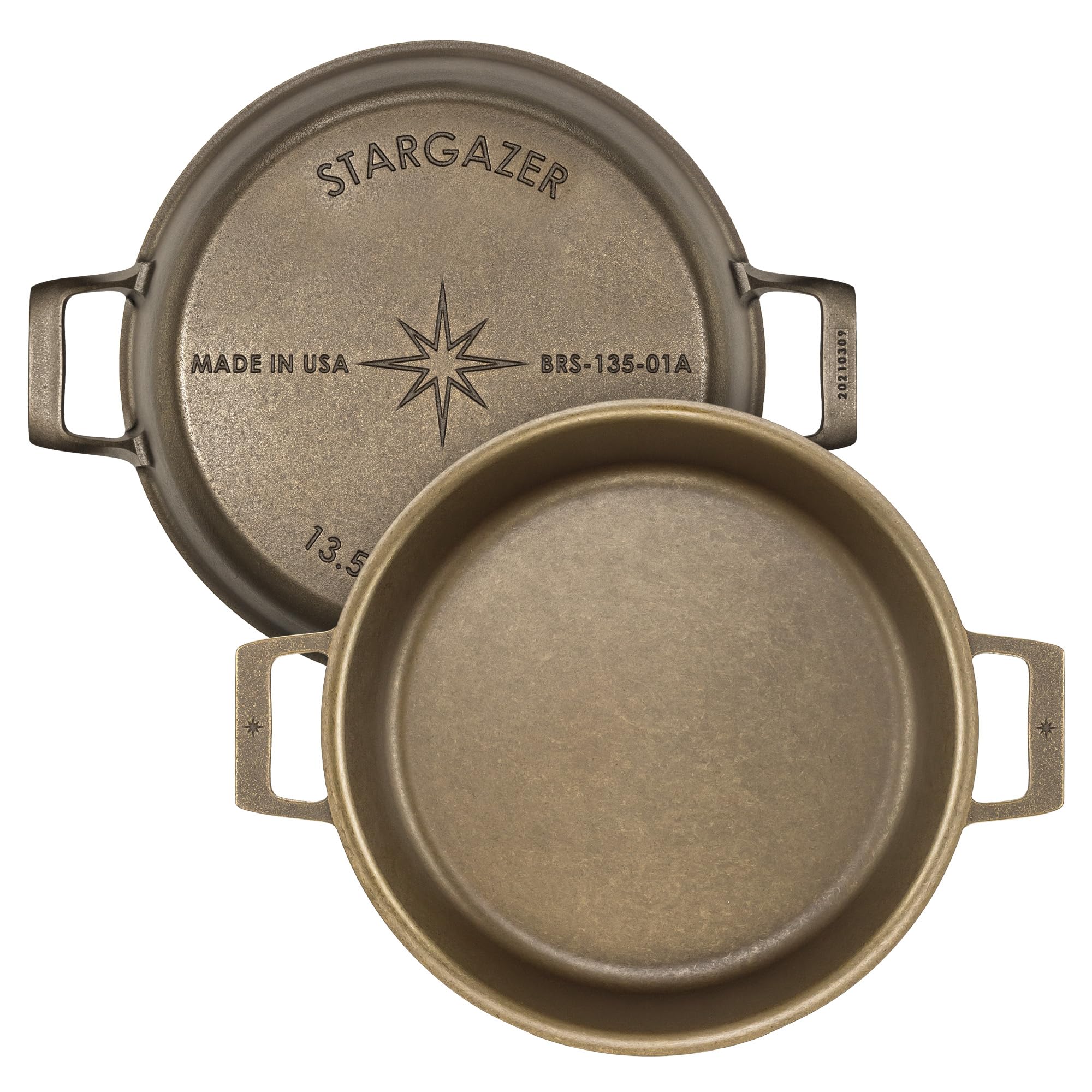 Premium 13.5-Inch Cast Iron Braiser Pan | 4.9-Quart USA Made Seasoned Cookware | Nonstick Oven & Stovetop Safe | Perfect for Roasting, Frying, Campfire Cooking & Family Meals