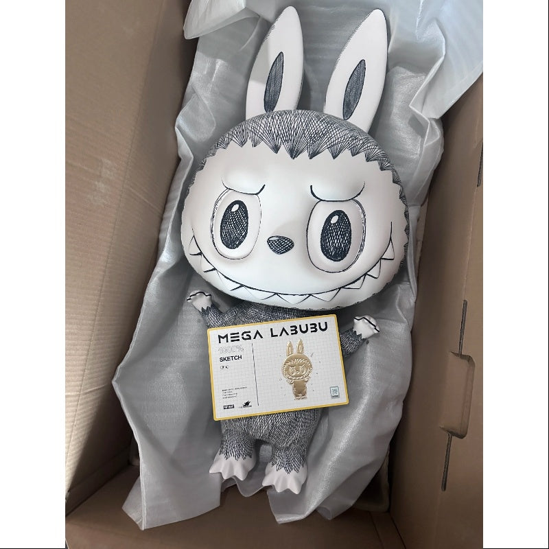 Labubu The Monsters MEGA 1000% Sketch Figure - Limited Edition 2024 Collectible Art Toy for Display & Home Decor