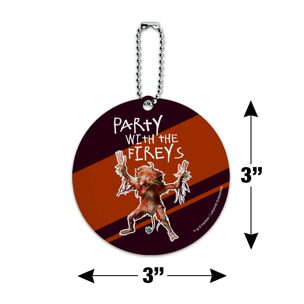 The Fireys Labyrinth Round Luggage ID Tag - Unique Suitcase & Carry-On Baggage Identifier for Travel, Parties, and Movie Fans
