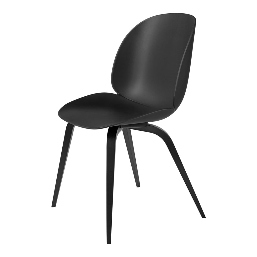 Modern Beetle Dining Chair with Solid Wood Base - Unupholstered Minimalist Design for Kitchen, Dining Room & Home Office