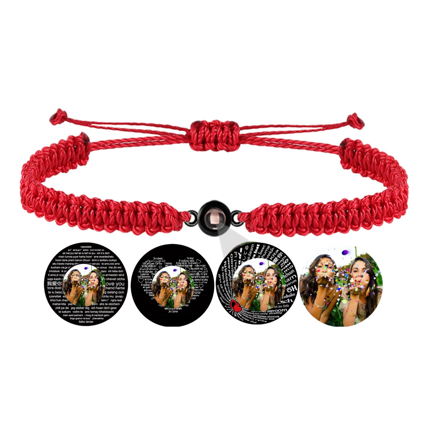 Custom Engraved Photo Projection Bracelet for Men & Women - Personalized 