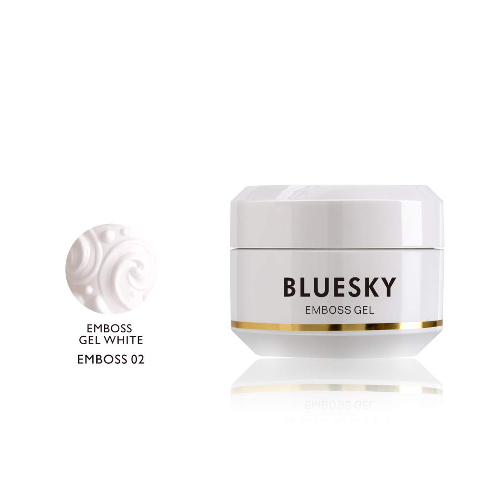 Bluesky UV Gel Emboss Carving Gel for Nail Art - White 02 (8ml) | Professional Nail Design & 3D Sculpting | Requires UV/LED Lamp Curing | Perfect for Salon, Home Manicure & Nail Art Enthusiasts