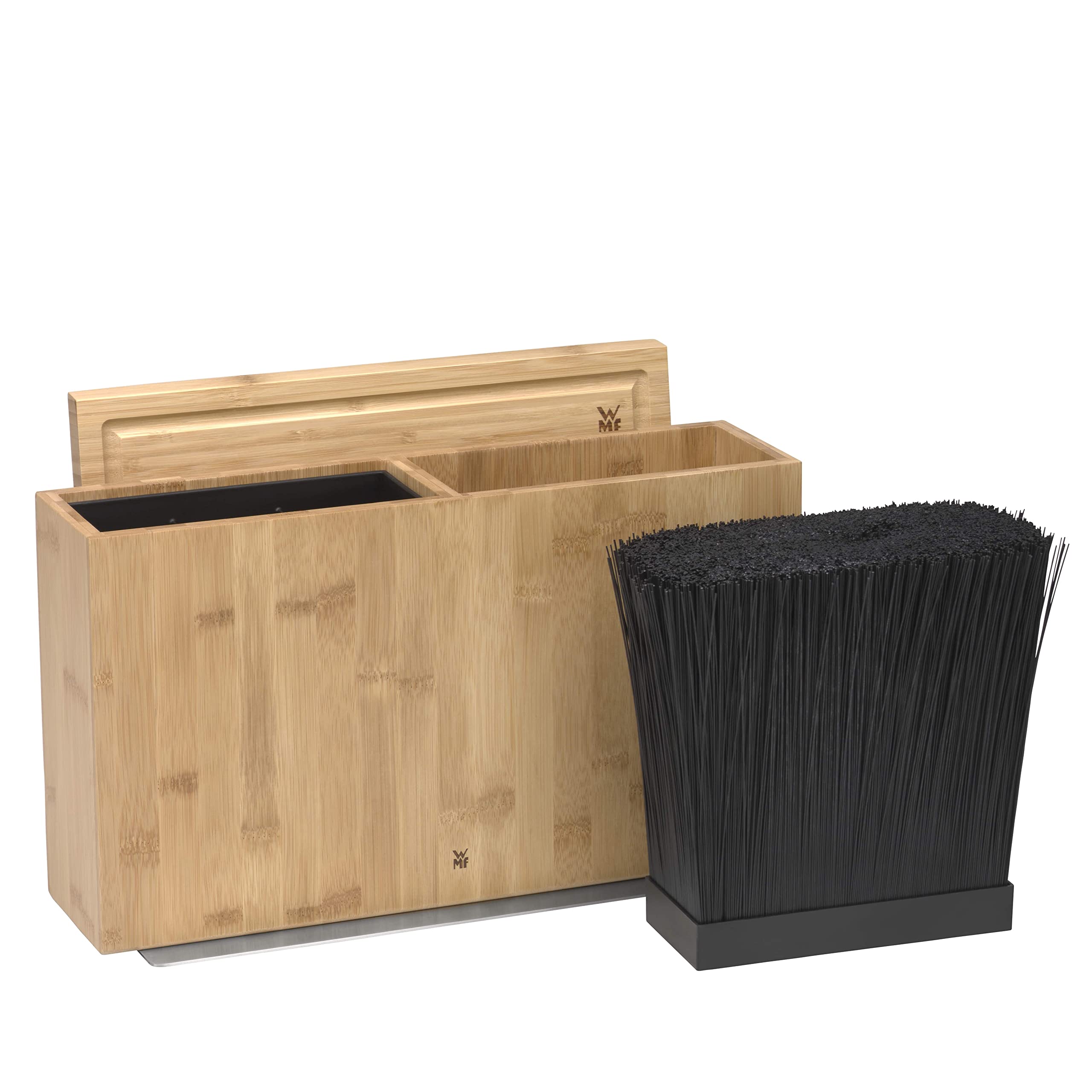 WMF 3-in-1 Knife Block Set with Utensil Holder & Cutting Board - Bamboo Wood Storage for 3-4 Knives, Kitchen Tool Organizer - Perfect for Countertop Organization & Cooking Prep