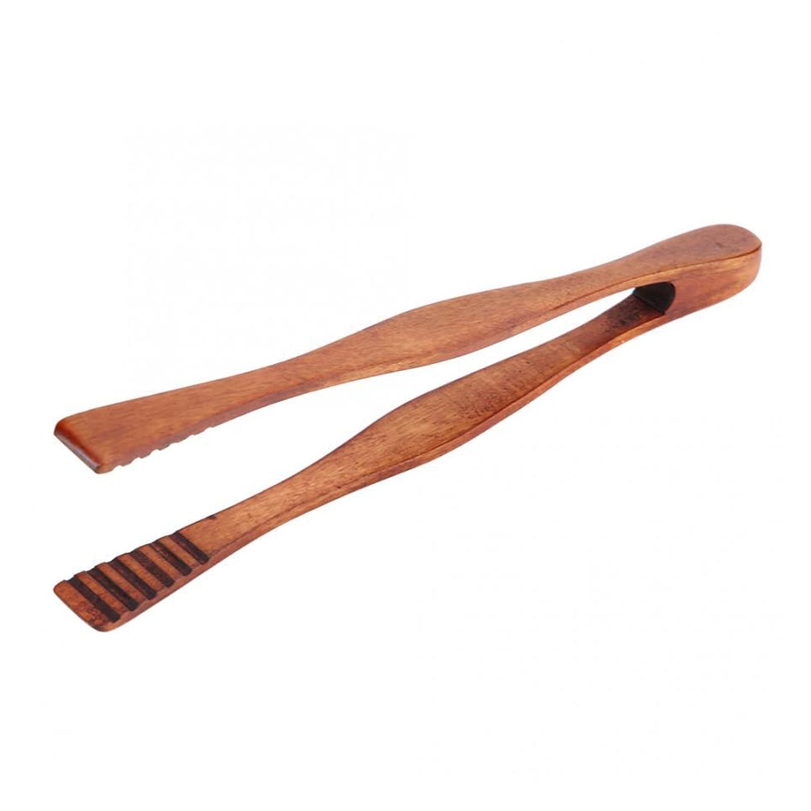 Wooden Kitchen Tongs - 1Pc Eco-Friendly Cooking Utensil for BBQ, Salad, Bacon, Steak, Bread & Cake - Perfect for Home Kitchen & Outdoor Grilling