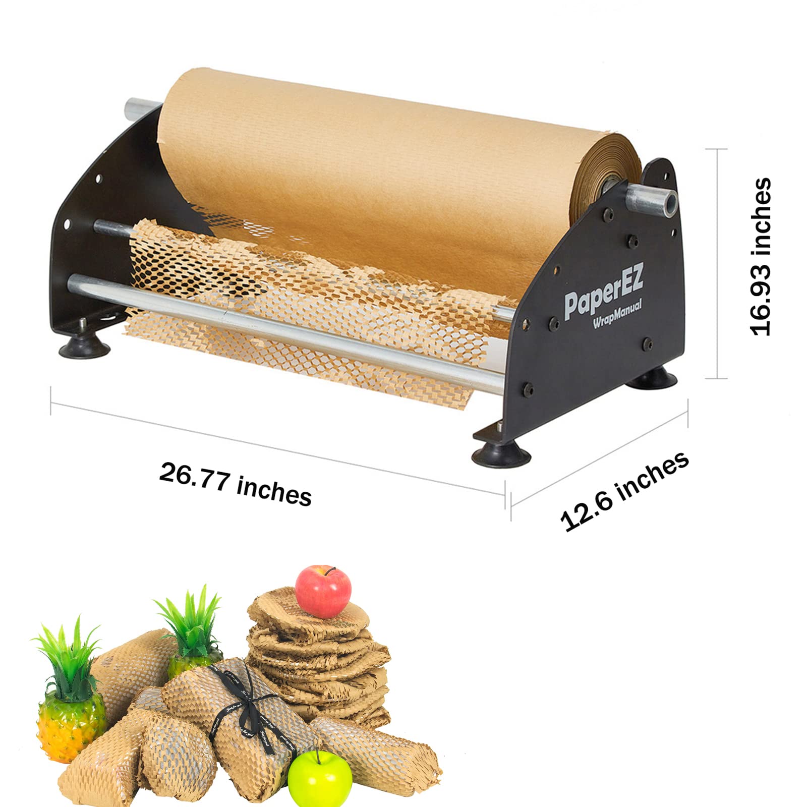 Honeycomb Packing Paper Roll Dispenser - Kraft Wrapping Paper Holder Manual Machine for Small Business | Improve Packing Efficiency | Ideal for E-commerce, Retail & Shipping Packaging (Dispenser Only)