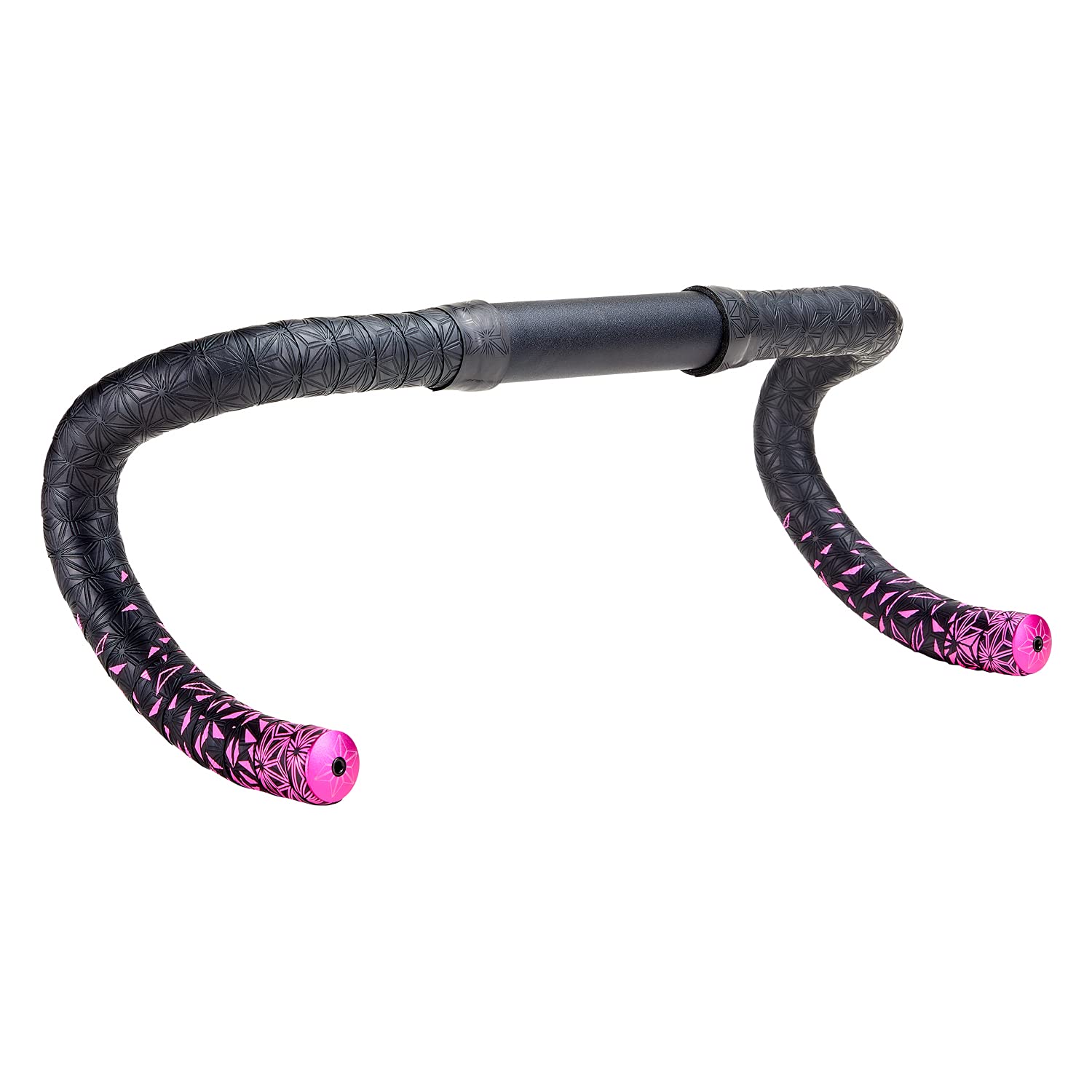 Supacaz Super Sticky Kush Bike Handlebar Tape - Neon Pink & ANO Pink Plugs, Star Fade Design | Premium Cycling Grip for Road Bikes, Mountain Bikes & Commuter Bikes | Sweat-Resistant & Comfortable for Long Rides
