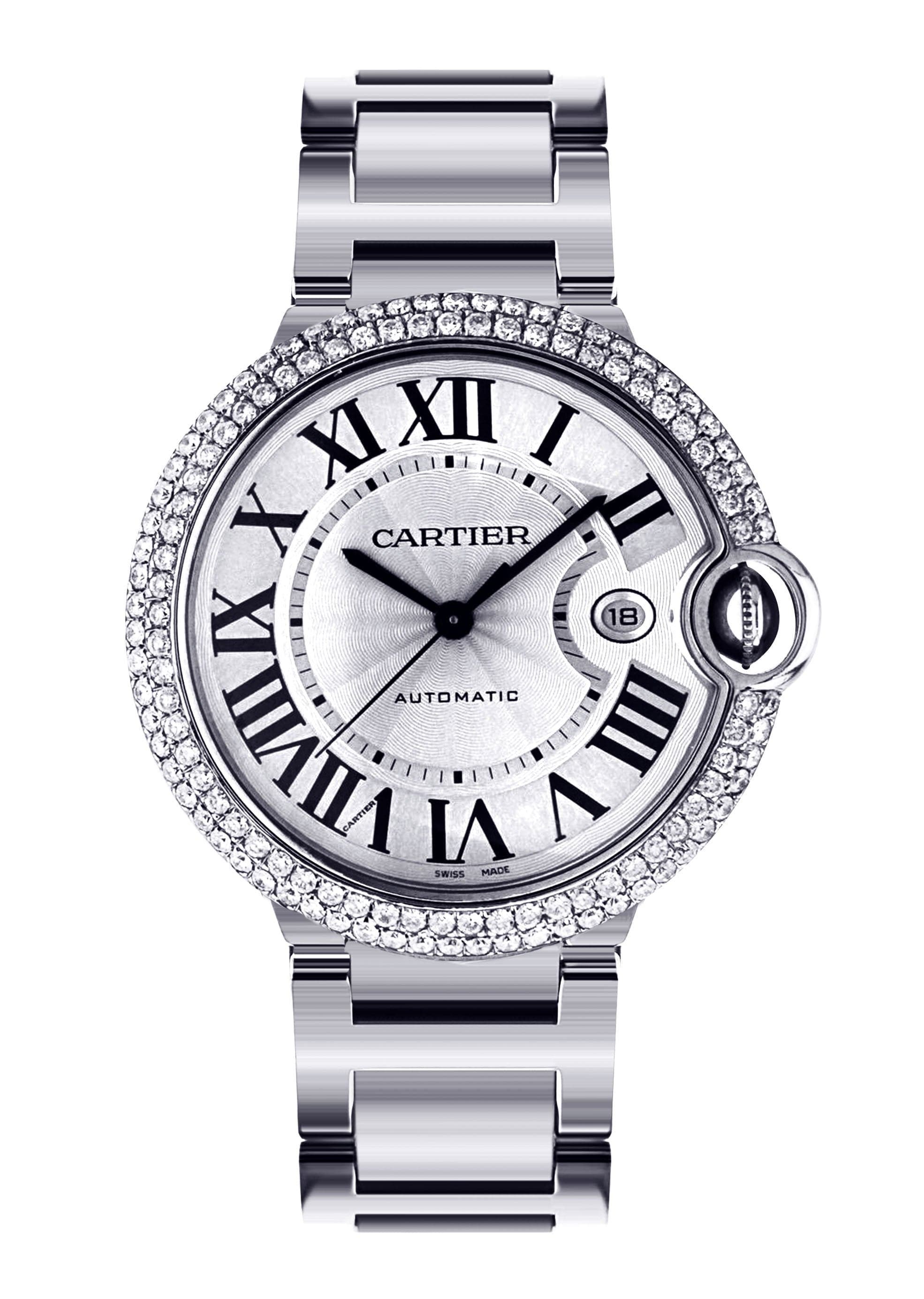 Luxury Diamond Cartier Ballon Bleu Watch - 42mm Stainless Steel Unisex Timepiece for Men & Women | Perfect for Business, Gifts & Special Occasions