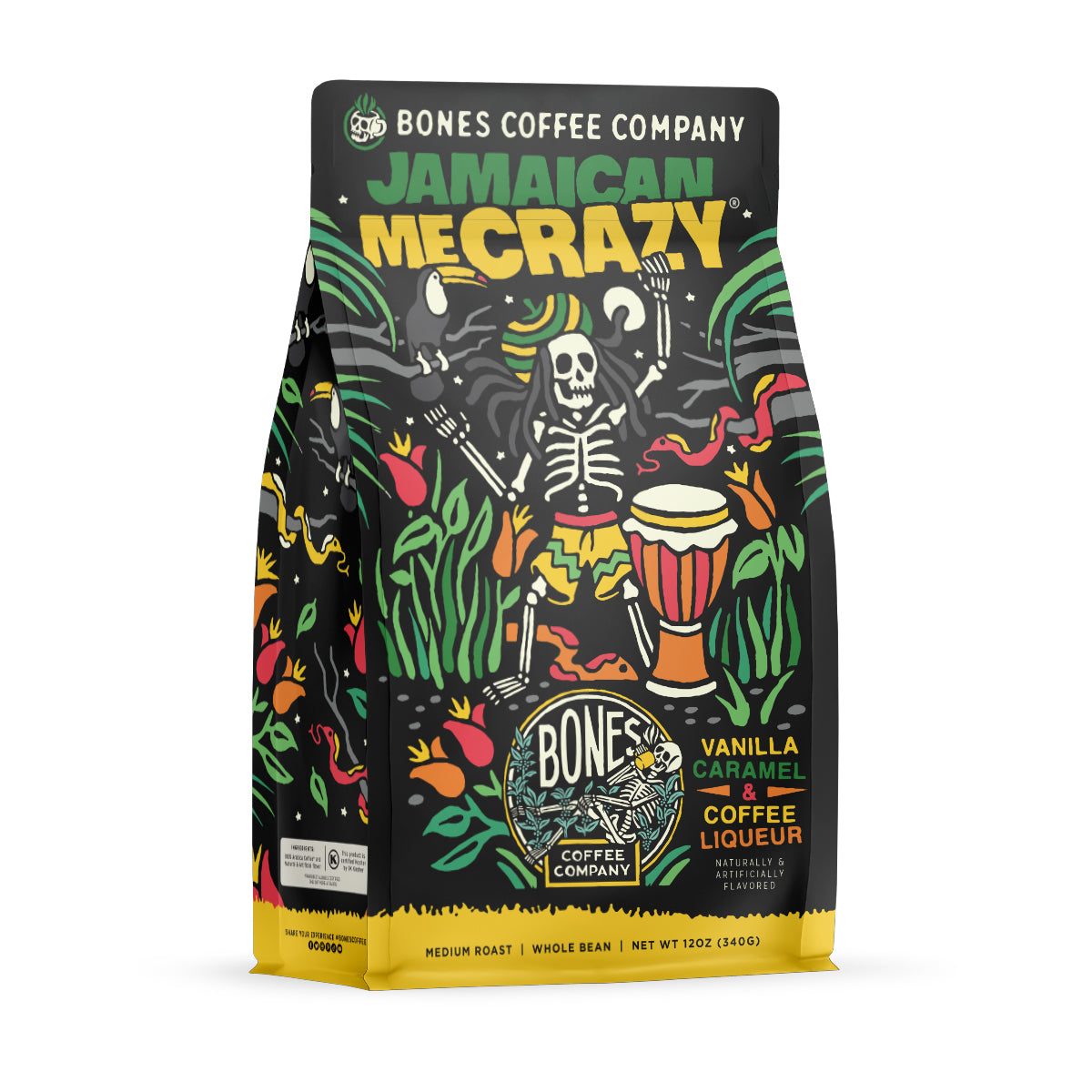 Jamaican Me Crazy® Premium Coffee Blend - 12oz Bag | Rich & Bold Flavor for Home Brewing, Office, or Gifts | Specialty Ground Coffee for Drip Machines & French Press