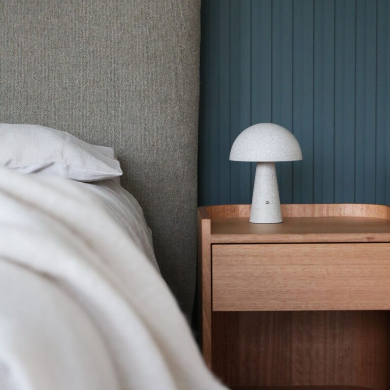 DESIGNSTUFF Loui Portable Table Lamp - Rechargeable LED Night Light, Dimmable & Touch Control, Sand Color - Perfect for Bedroom, Nursery, Office & Travel
