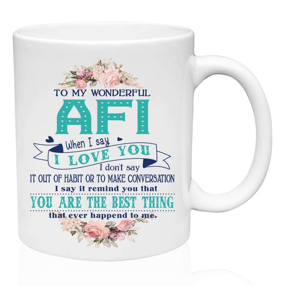 Funny Coffee Mug Gift for Afi - 11oz Ceramic Travel Cup for Birthday & Christmas