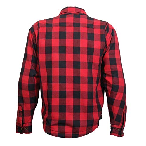 Premium Men's Cotton Motorcycle Shirt Jacket with CE Armor - Classic Long Sleeve Flannel for Riding & Casual Wear | JKM Medium | Durable & Comfortable for Motorcycle Enthusiasts