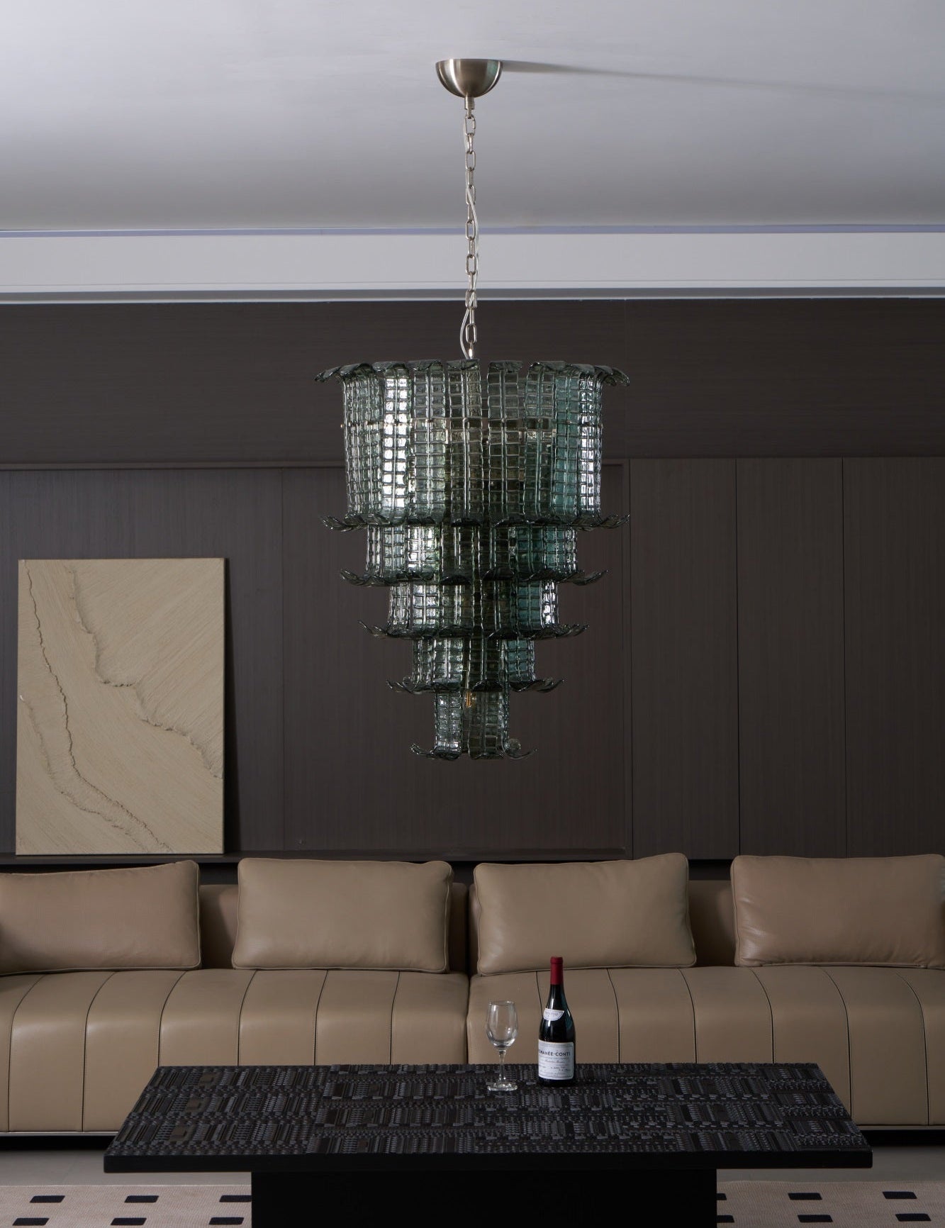 Elegant Cascade Murano Glass Chandelier - Handcrafted Italian Lighting Fixture for Dining Room, Living Room & Bedroom Decor