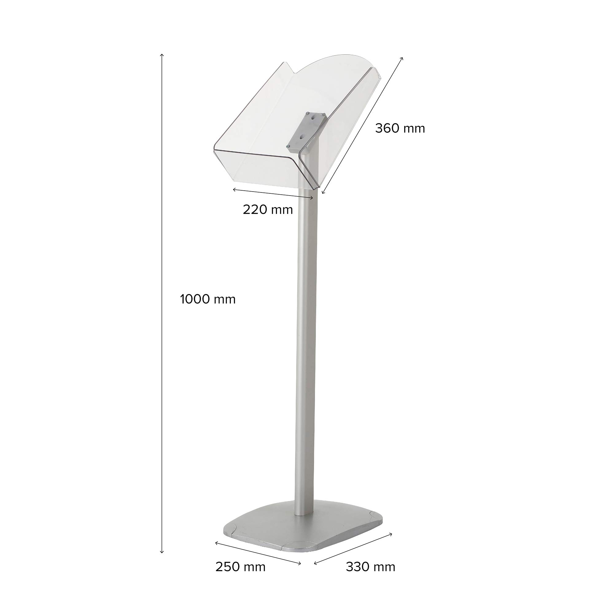 Acrylic A4 Brochure Holder with Aluminum Frame - DIN A4 Poster Display Stand for Offices, Restaurants & Events - Decorative Leaflet & Flyer Storage Solution